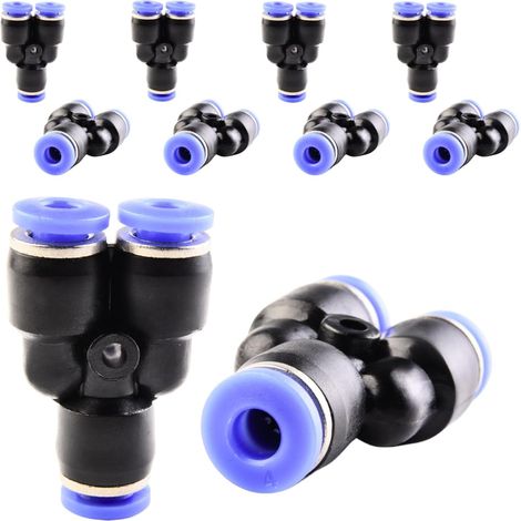 10 pièces 16 mm répartiteur en Y à 3 voies, raccord pneumatique, rapide plastique raccords Push to Connect, adaptateur de conduite d'air PY - PY-4mm (1/5)