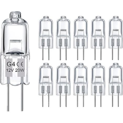 10 G4 Halogenlampen – 12V 20W – 280 lm – Warmweiß 2800K – Dimmbar – Innenbeleuchtung Haus und Gewerbe