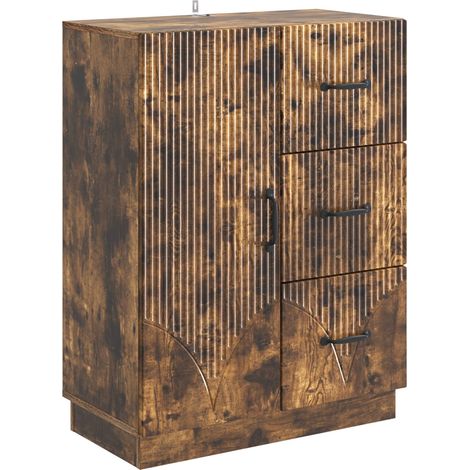 Sideboard Smoked Oak 66 x 34.5 x 87 cm Engineered Wood vidaXL