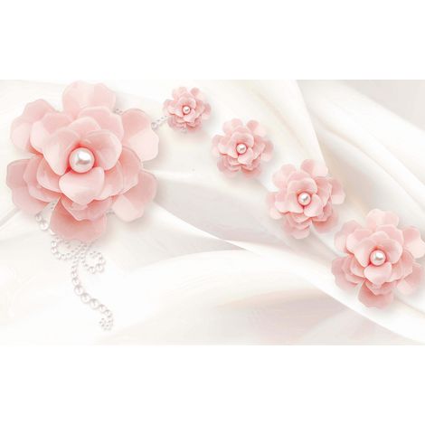 Papier peint panoramique - Fleurs 3D - 130 cm x 81 cm (1/2)