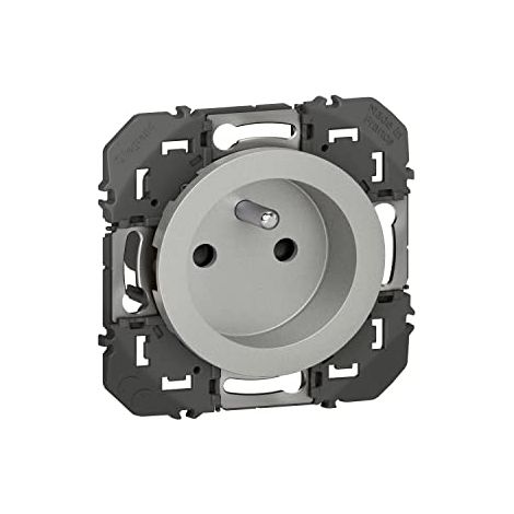Presa di corrente 2P+T a incasso LEGRAND dooxie 16A finitura alluminio (1/3)