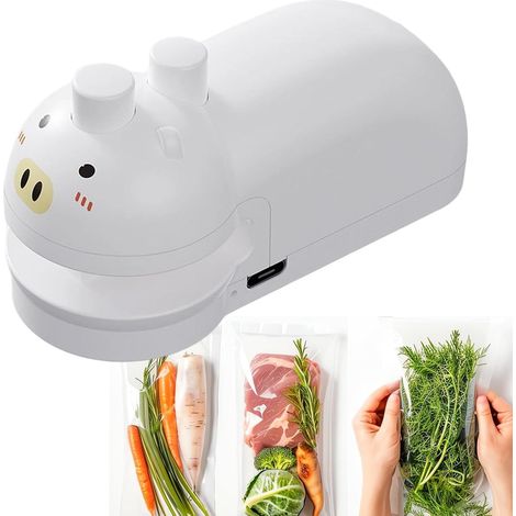 Fermeture Sac Mini Scelleur Magnétique Portable Scelleur Rechargeable Compact pour Aliments Cuisine Voyage Snacks Viande (1/5)
