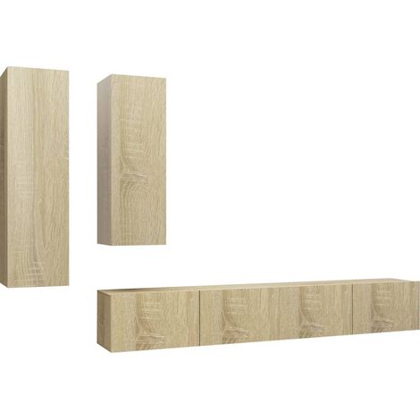 Maison Exclusive - Juego de muebles de salón 4 piezas roble Sonom