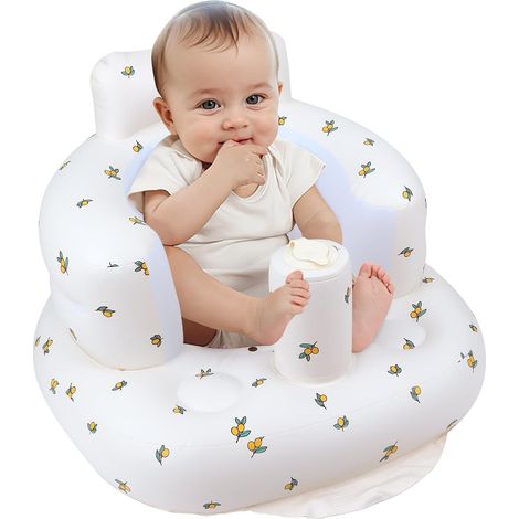 Aufblasbarer Hochstuhl für Babys ab 3 Monaten – Tragbarer Sitz und Lernstuhl – Olives (1/5)
