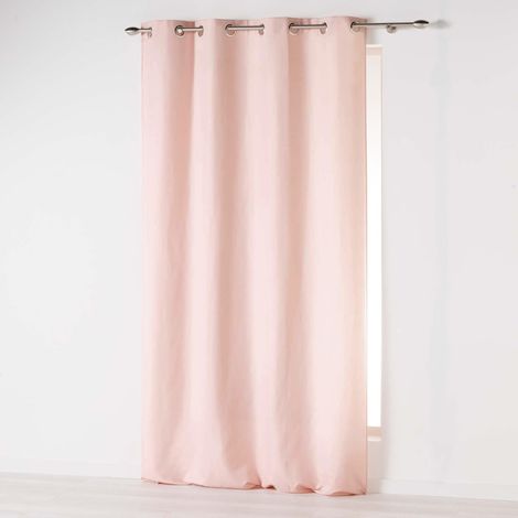 douceur d 'intérieur tenda a occhielli 140 x 280 cm microfibra unita, Poliestere, Rosa pallido, 280 x 140 cm