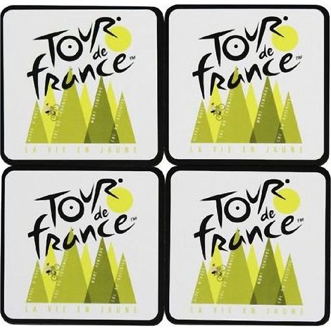 4 sous verres LA VIE EN JAUNE - TOUR DE FRANCE