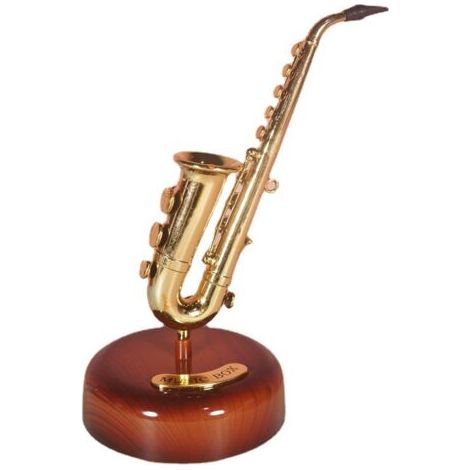 Boîte à musique classique saxophone statue française rétro boîte à musique à manivelle ornements décorations pour la maison (1/5)