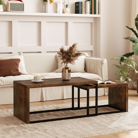 table salon gigogne rangement bois rustique 90 cm OKMYHOME (1/5)