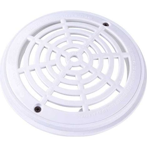 Grille de fond de piscine ronde, diamètre 20,3 cm, facile à installer (base + couvercle), blanche (1/4)