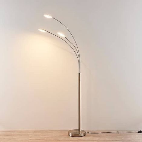[NEUWERTIG] B-Ware Lindby Stehlampe Standlampe LED Nickel matt Weiß gefrostet warmweiß Glas (1/2)