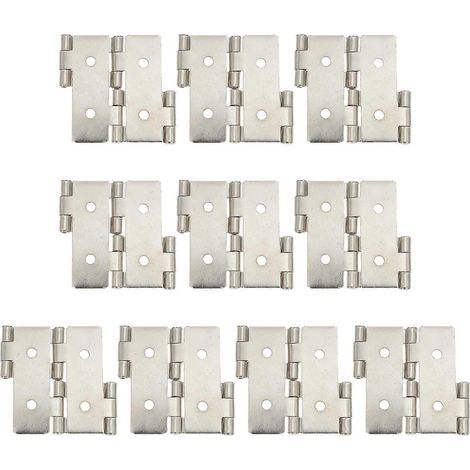 10 charnières pour paravent pliant, charnières de porte en fer style rétro pour armoire-4.70X4.50X0.50CM-Silver (1/3)