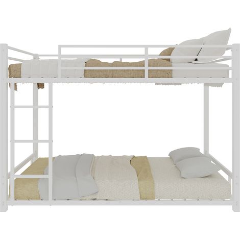 Lit superposé en métal avec deux lits simples, dimensions 90190 cm / cadre en métal robuste et stable / conception silencieuse / barrières de sécurité / matelas à ressorts non inclus. (1/4)