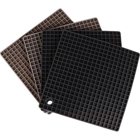 Maniques en Silicone Antidérapantes et Isolantes Thermiques Set de 4 Tapis de Table Carré Cuisine Moderne et Protection la Chaleur (1/5)