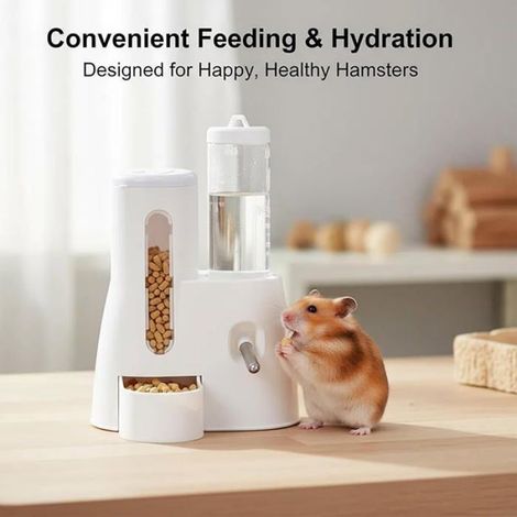 Mangeoire et Abreuvoir Automatique pour Hamster, 2 en 1, Bouteille eau Blanche 125 ML, Convient aux Chinchillas, Blanc blan BIBERON (1/5)