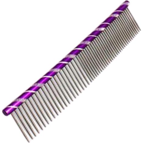 Peigne de toilettage pour animaux de compagnie, brosse en métal à double rangée de dents, manche coloré, pour chiens et chats, prise en main ferme Épilation professionnelle (1/5)