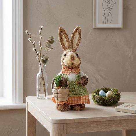 Springtime Straw Mrs Rabbit Decoration (1/2)