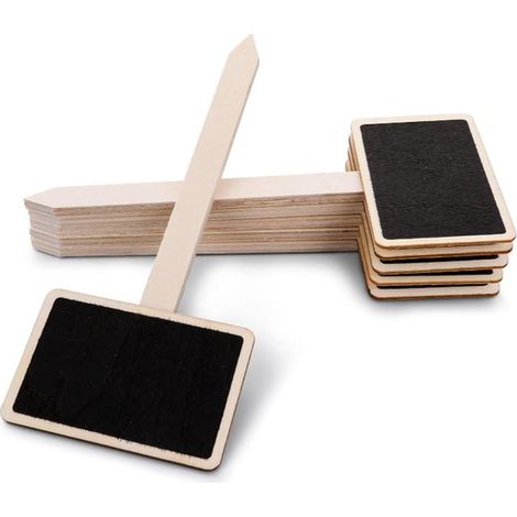 Pflanzetiketten aus Holz mit Tafeloberfläche 20 wiederverwendbare Etiketten für Gartenstecker geeignet für Blumen Kräuter Sukkulenten und (1/5)