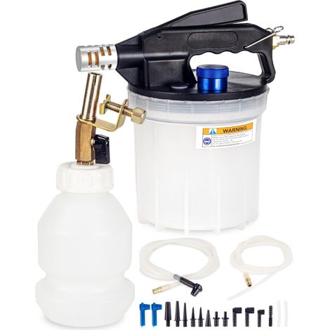 Purgeur de Frein Air Comprimé, 2L Liquide avec Bouteille Recharge 1L et Adaptateurs -