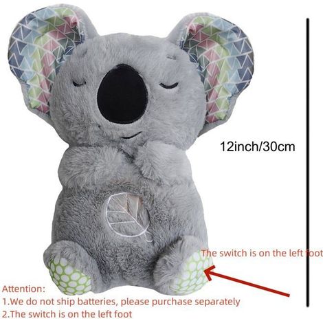 Peluche koala apaisant 32 cm – Gris, ultra-doux, compressible – Pour enfant, déco chambre (1/4)