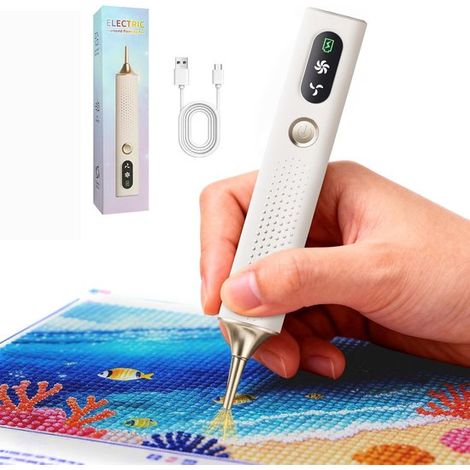 Stylo diamant électrique，Stylo diamant à vide，Sans fil et silencieux，Chargement ultra-rapide，Câble USB-C inclus (1/5)