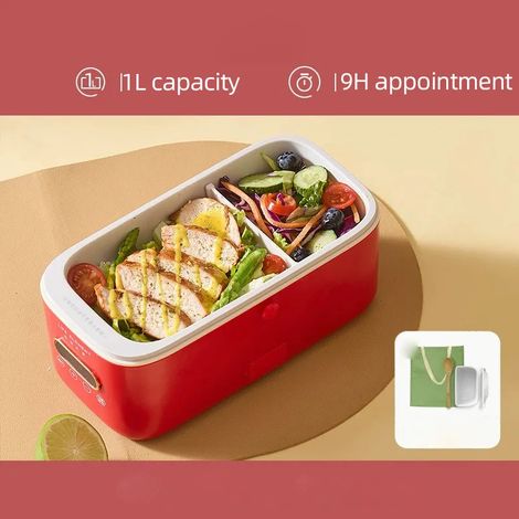 Cuiseur à riz intelligent (rouge) 300 W, cuve intérieure en céramique, affichage numérique, capacité 1 L (1/5)