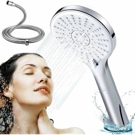 Green Mobility-Pommeau de Douche 5 Modes Haute Pression Douchette Douche avec 1.5m Tuyau,Pomme de Douche Anti Calcaire,Pomme Douche Economie D'eau (1/5)