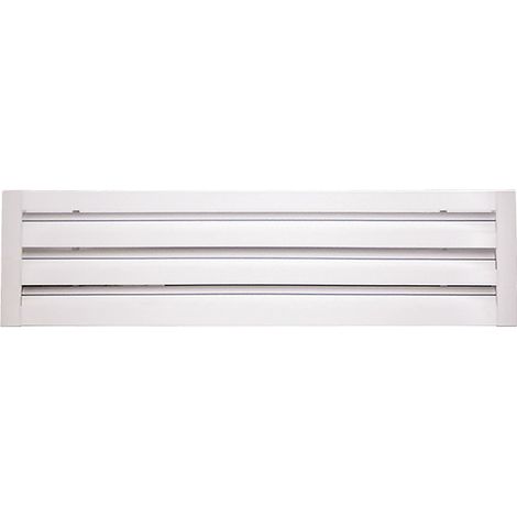 Diffuseur linéaire soufflage 3 fentes finitition RAL9003 30% Déflecteurs RAL9003 30% livré avec Quick Fix NATHER 990043