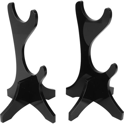 Lot de 2 Supports en Acrylique avec Crochets d'affichage Noirs élégants pour la Maison, Le Salon et Les vitrines de Baguettes (1/5)