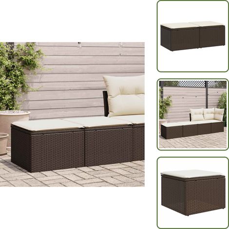 vidaXL 2-tlg. Garten-Sofagarnitur mit Kissen Braun Poly Rattan Akazie (1/5)