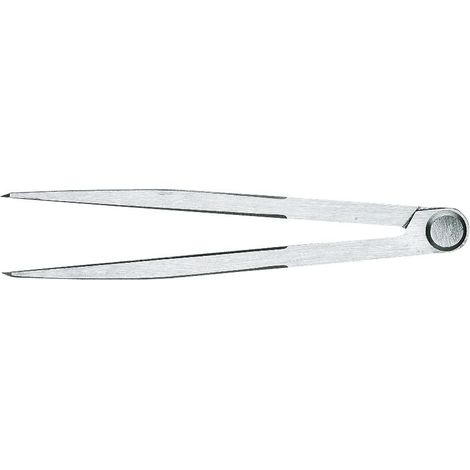 Spitzzirkel aus Stahl, Zirkel mit 3-teilig gefrästem Gewerbe, Länge 200 mm