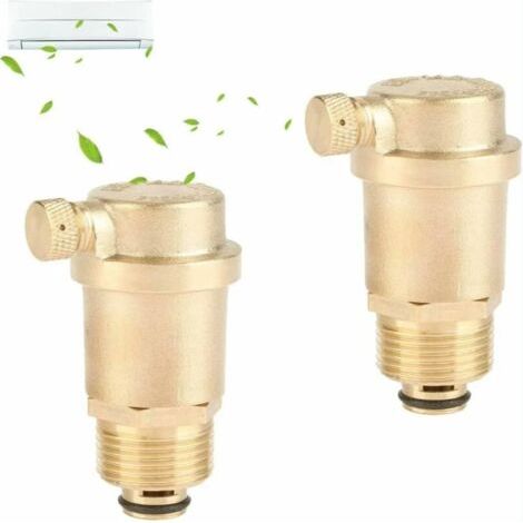 Lot de 2 vannes de purge automatiques DN15 en laiton avec limit de pression pour chauffe-eau solaire (1/5)