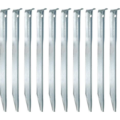 Set di 10 picchetti XL in acciaio zincato 230x23 mm, picchetti in metallo a forma di V per tende da campeggio Sandy Ground