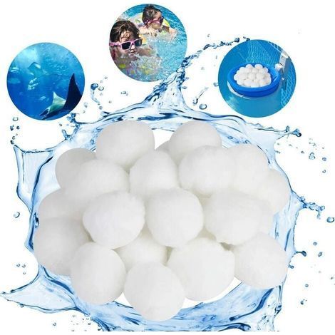 Bolas filtrantes, 700 g. Bolas filtrantes para piscinas, alternativa a 25 kg de arena filtrante, material filtrante de fibra para piscinas, filtros de arena (700 g). (1/4)