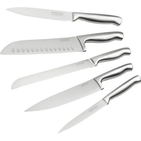 Ensemble de 5 couteaux de cuisine professionnels en inox de 24 à 33,5 cm Nirosta Star