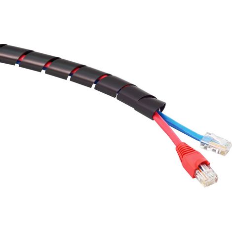 Gaine de câble spiralée RS PRO, Ø 19mm  50mm, en Polyéthylène Noir, Sans halogène ( Prix pour Bobine de 30 Mètres )