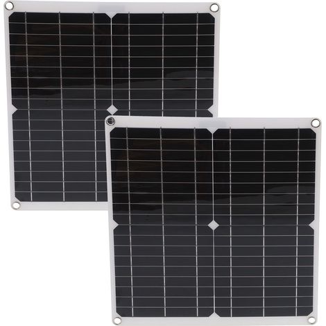 2 x 20V 25W flexible Solarmodule mit 20A Solarladereglerkabel und Batterieklemme (1/5)