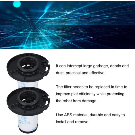 Ortviai Filtre de rechange pour aspirateur robot Rowenta ZR009007 / X-Force Flex11.60 / RH9890 – 2 pièces, en ABS haute performance (1/4)