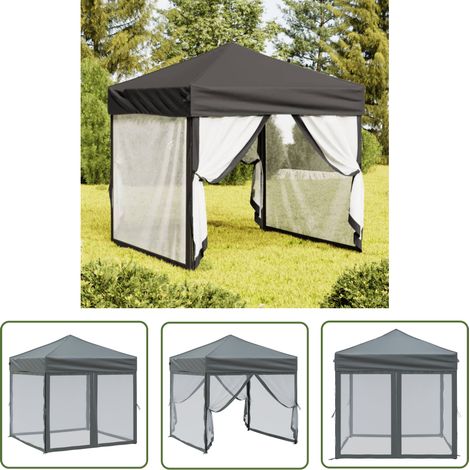 Campingzelt - vidaXL Partyzelt Faltbar mit Seitenwänden Anthrazit 2x2 m - Grillzelt (1/5)