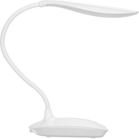 Lampe de bureau à LED blanche ultralégère, rechargeable par USB, à intensité variable, à commande tactile, avec tête rotative à 360 °, tuyau flexible pour étudier, lire, travailler, camping (1/5)