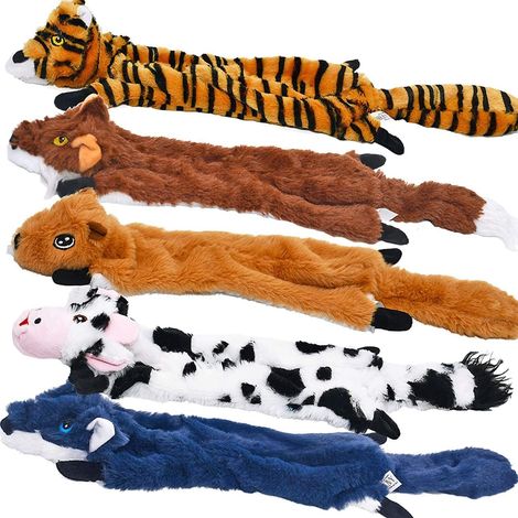 Jouet Chien Squeak sans Rembourrage Peluche pour Chien Résistant Lot de 5 Jouets Sonores pour Chiens de Petite Moyenne et Grande Taille (1/5)