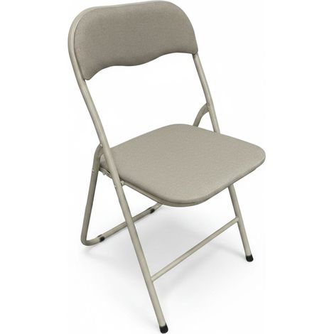 Marvin Sedia Pieghevole in Tessuto Poliestere Syria Struttura in Metallo Salvaspazio Richiudibile Moderna per Cucina Soggiorno Ufficio Eventi (Beige) (1/4)