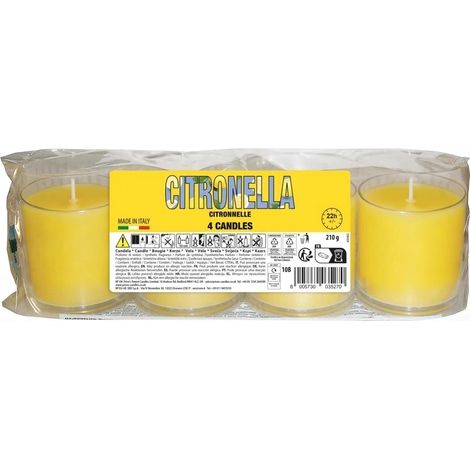 set 4 candele alla citronella "partylight"