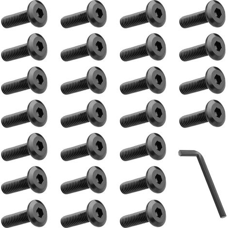 Senkkopfschrauben, 25 Stück mit Innensechskantschlüssel, A2 V2A, Vollsechskantgewinde, M6x20 mm (1/5)
