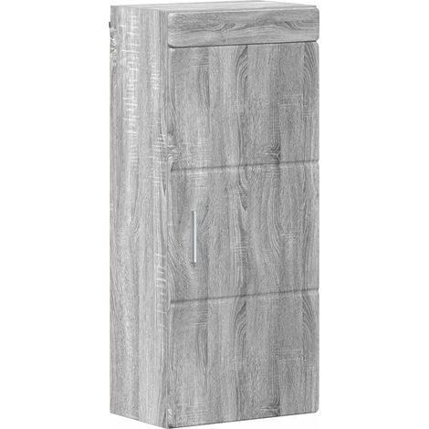 Armoire murale de salle de bain moderne avec 2 étagères 37 x 25 x 86 cm en bois d'ingénierie gris sonoma (1/5)
