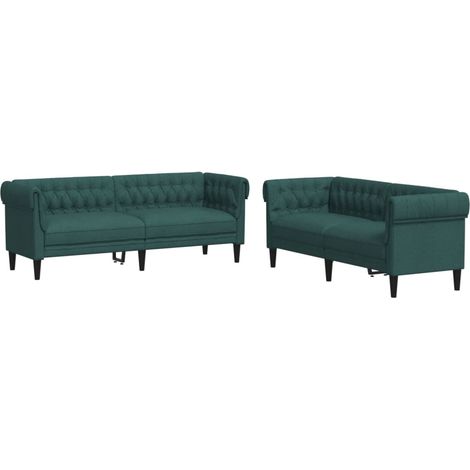 Maison Exclusive - Set di Divani 2 pz Verde Scuro in Tessuto