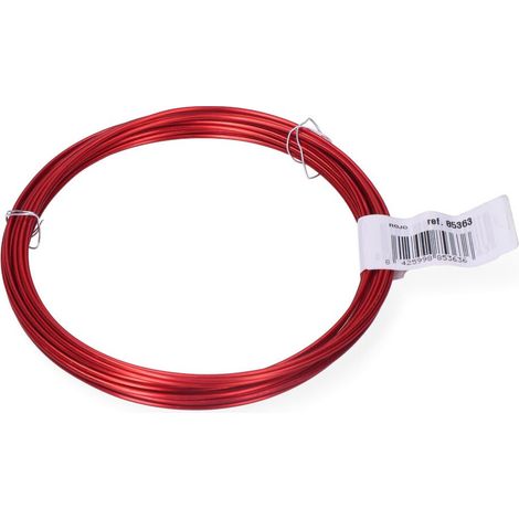 Confezione 1 unità. Rotolo Di Filo Di Alluminio 1,5 Mm 5 M Rosso