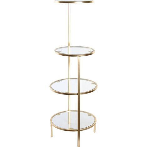Etagère élégante métal doré et verre pour intérieur chic - Doré éclatant (1/5)