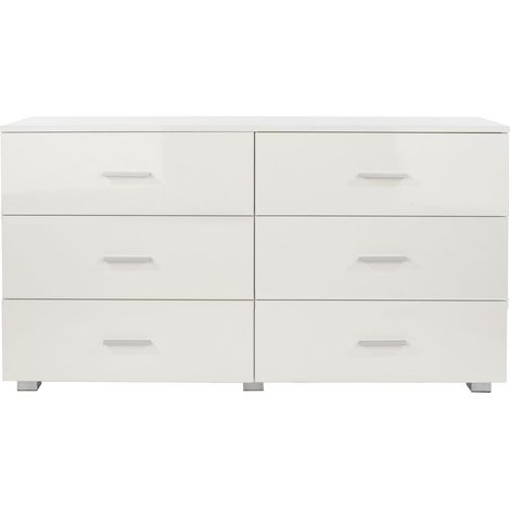 3+3 Chest of Drawers - MDP - 120 x 30 x 68.5 cm - White