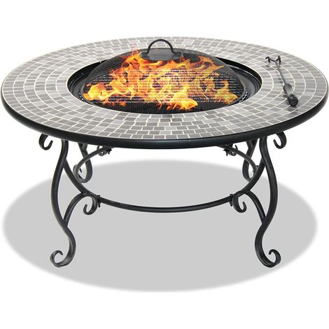 Homeology GINESSA Garden Heater/Fire Pit/Coffee Table/Barbecue/Ice Bucket - Mosaic Ceramic Finish (1/5)