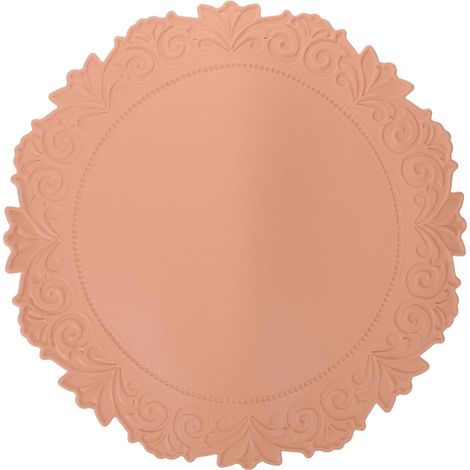 Dessous de verre en silicone avec motif dentelle vintage en relief, idéaux pour une utilisation au bureau et avec des isolants thermiques. (1/5)
